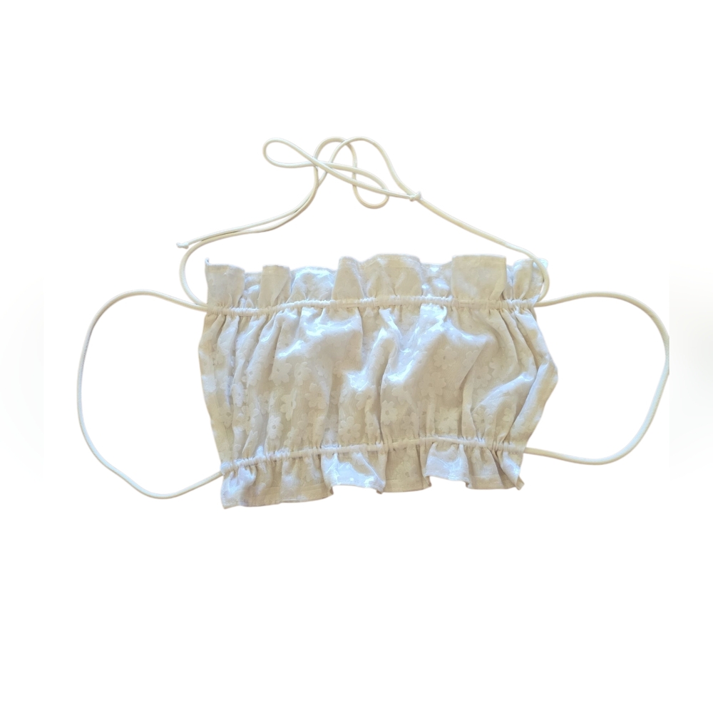 Sol Angeles White Ruffle Tank Top